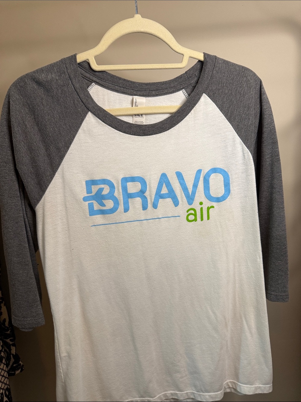 District Raglan Long Sleeve Tee - White, Gray, Blue & Green